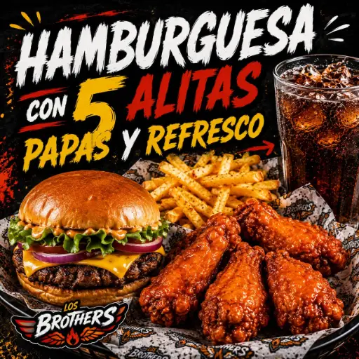 HAMBURGUESA CON ALITAS