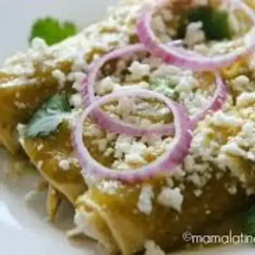 Enchiladas verdes con pollo 
