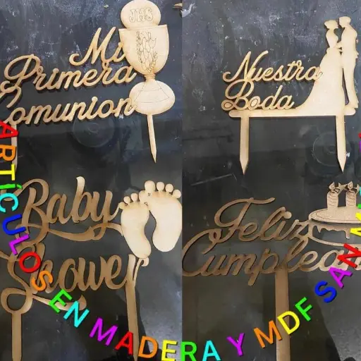 letreros de pastel una pieza