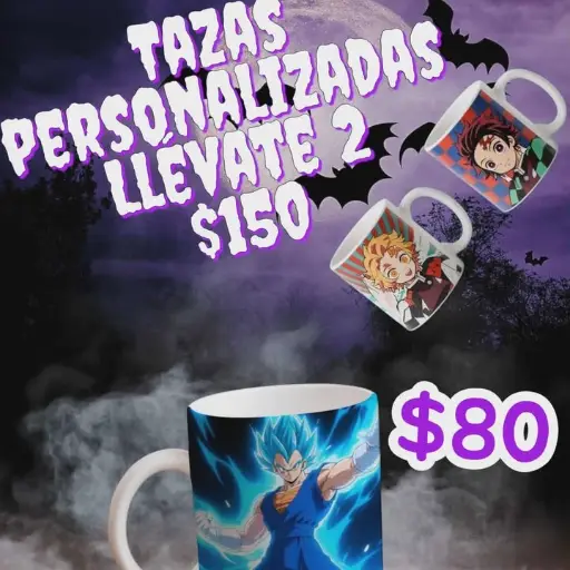 taza anime personalizadas 2 piezas