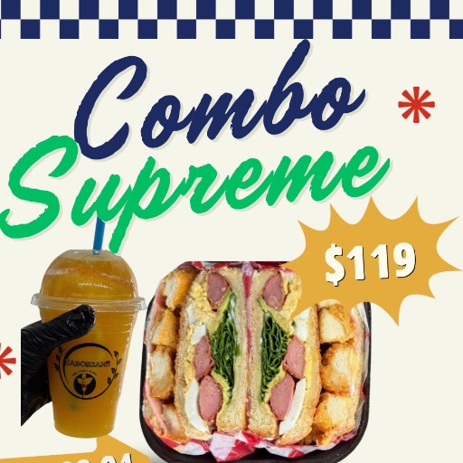 Sándwich supremo + jugo de 1/2 