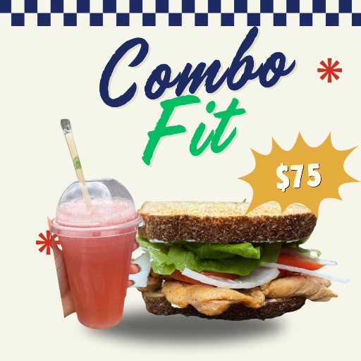 Sándwich fit + agua fresca de 1/2