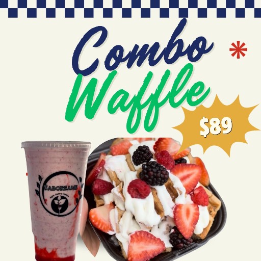 Waffle + malteada de 1/2