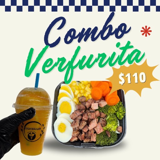 Paquete + Verdura +proteina + huevo +Jugo de 1/2