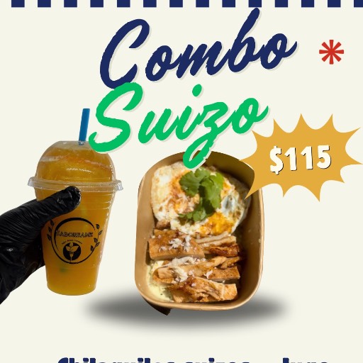 Chilaquiles suizos + jugo 1/2 