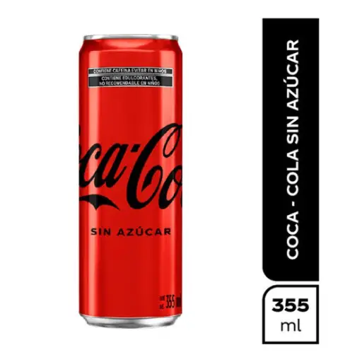 Coca sin azúcar lata 355ml