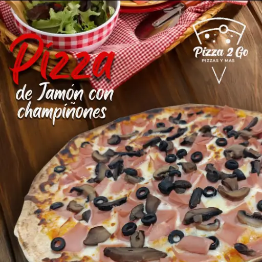 Pizza de Jamón con Champiñones 