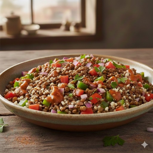 Ensalada Marroquí de Lentejas y Quinoa