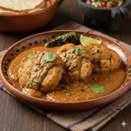 Tortitas de camarón al pipián 