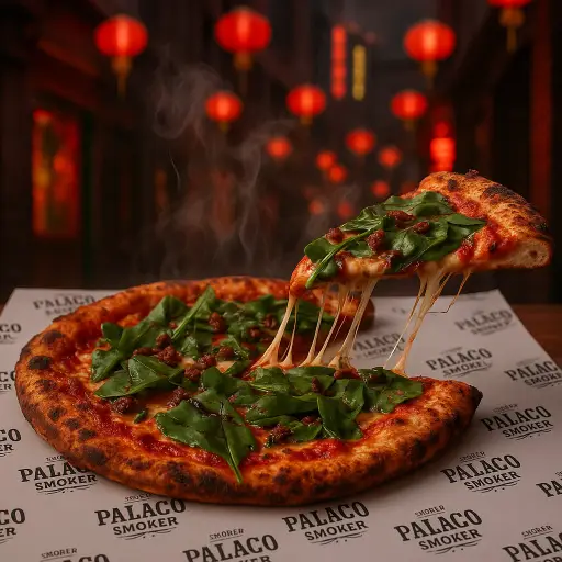 Pizza Espinaca y Tocino