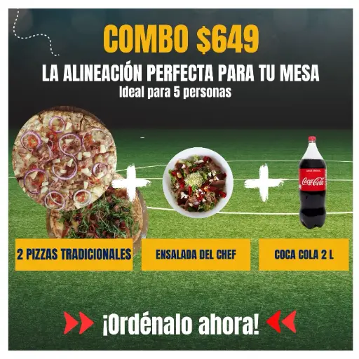 Pizza tradicional+Ensalada+refresco