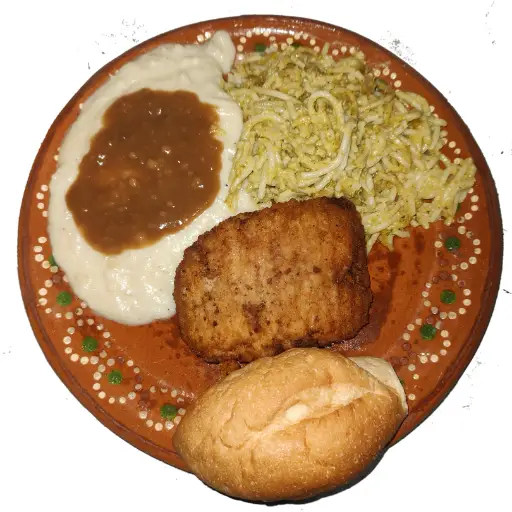 Milanesa de pollo rellena