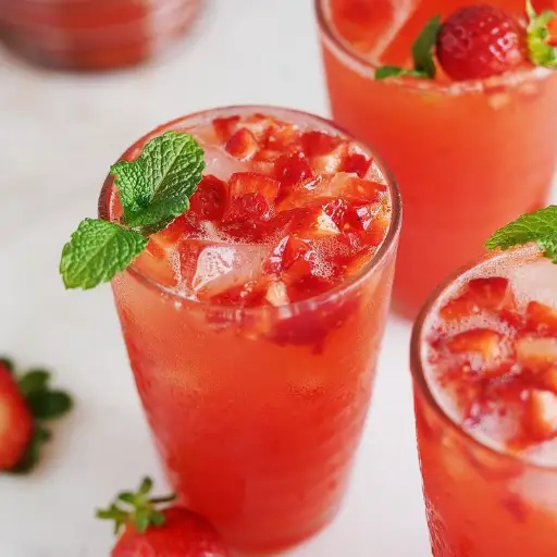Limonada de fresa menta