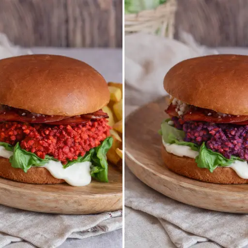 2 hamburguesas crispy doritos morados o rojos 