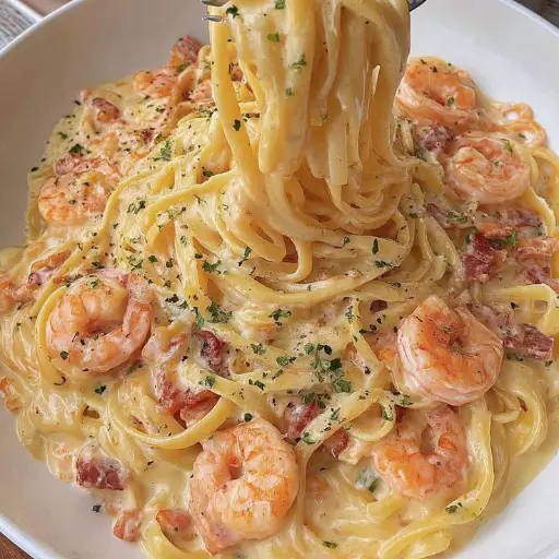 Fetuccini con camaron 