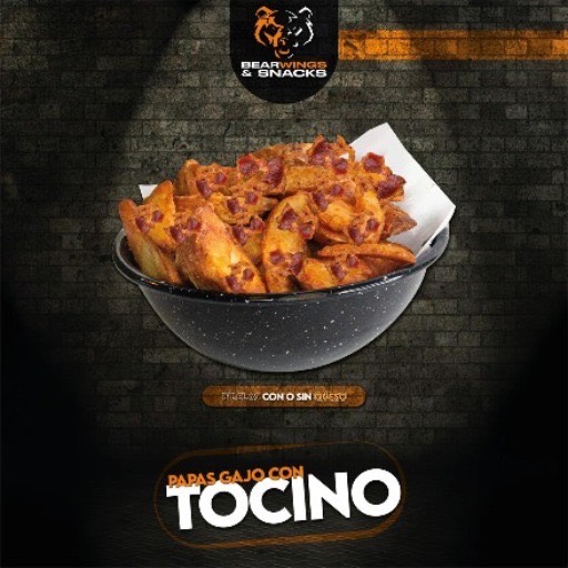 Papas gajo con tocino