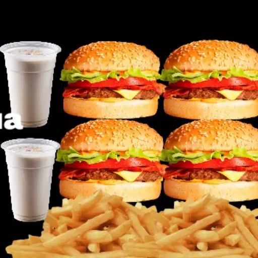 Combo Familiar 4 Hamburguesas clásicas 
