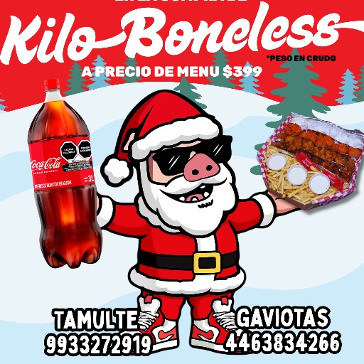 KILO BONELESS + COCA 3 L GRATIS