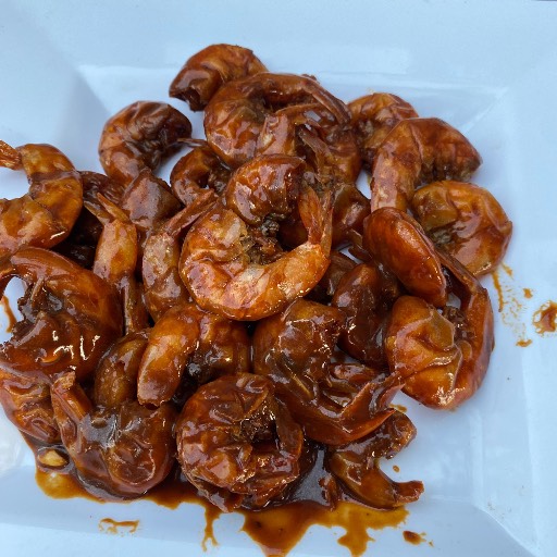 Camarones cucaracha salseados