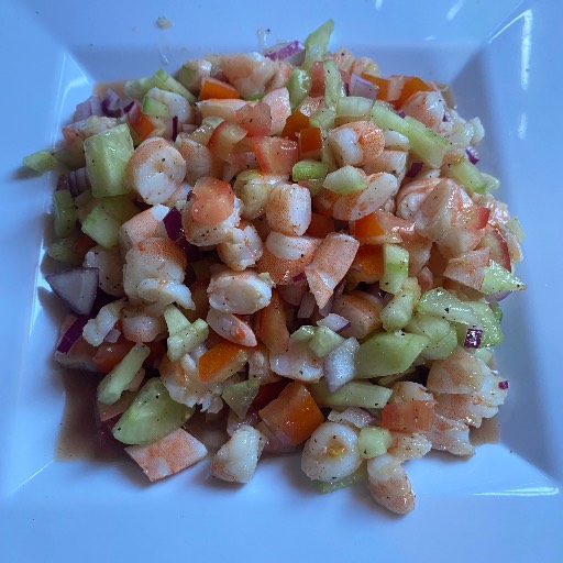Ceviche de camarón cocido 