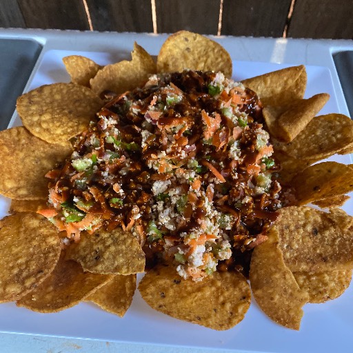 Ceviche de sierra con Tostitos.