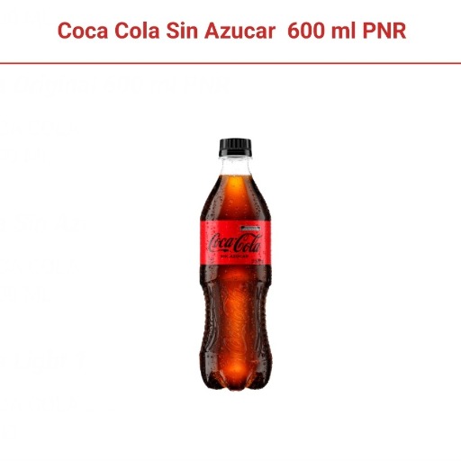 Coca-Cola sin azúcar 600 ml
