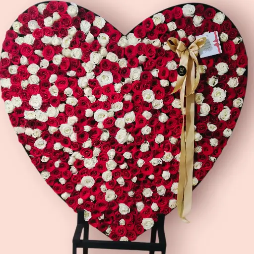 Corazón 1000 rosas 