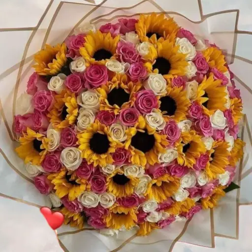 RAMO GIRASOL Y ROSAS DELUX 