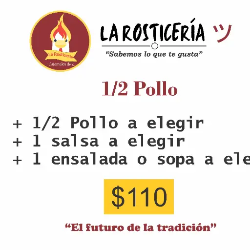 1/2 pollo rostizado