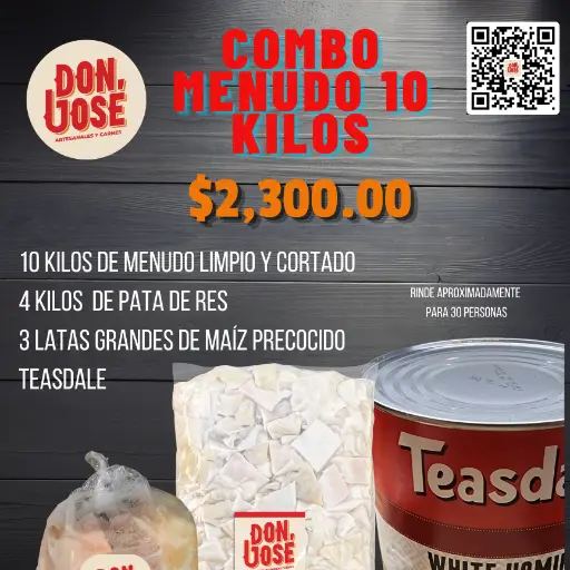COMBO 10KG MENUDO, 4  KG DE PATA Y 3 MAIZ TEASDALE