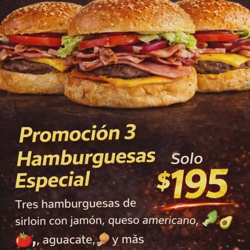 Promoción 3 Hamburguesa Especial 