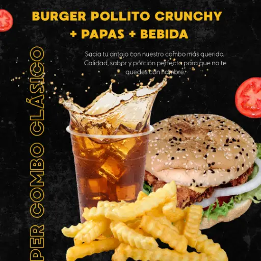 Super Combo burger de pollito Crunchy 