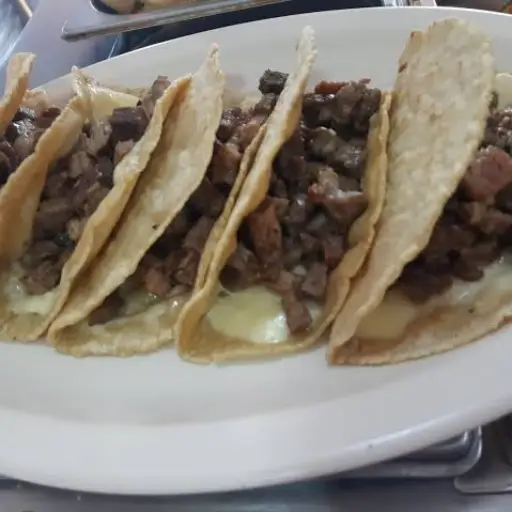 Taco de asado de harina con queso