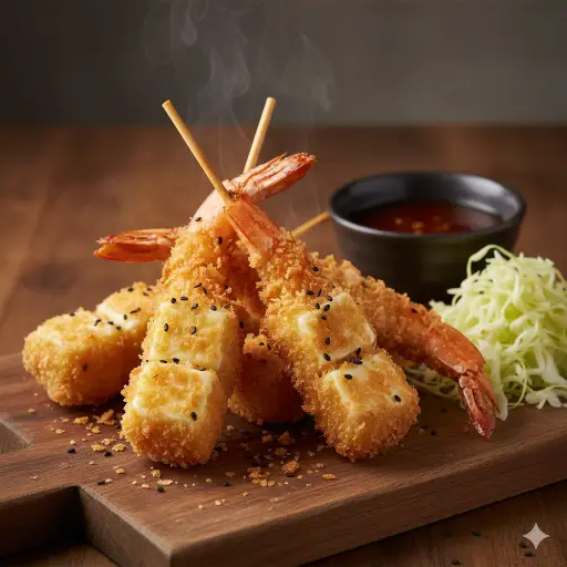 Kushiage de philadelphia con camaron 1pz.