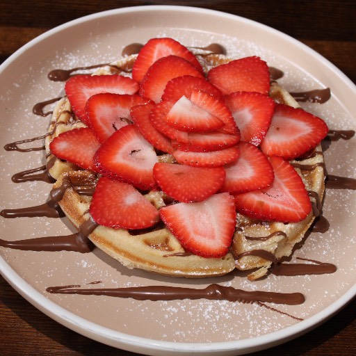 Wafle Nutella y fresa