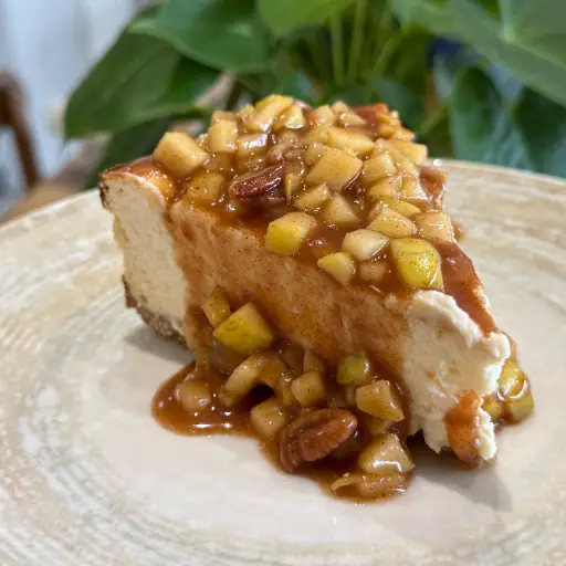 Rebanada de chessecake de proteina
