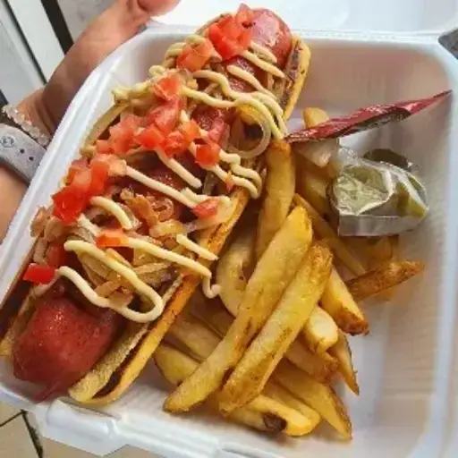 Hot Dog Jumbo pavo con papas 