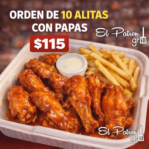 10 ALITAS CON PAPAS 