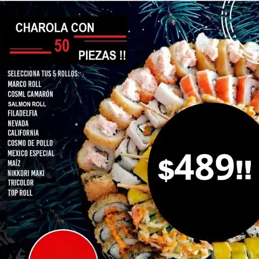 Promo Charola con 50 Rollos