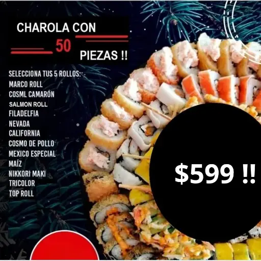 Charola con 50 Rollos