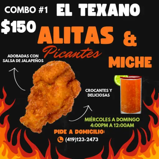 COMBO #1 Alitas & Miche