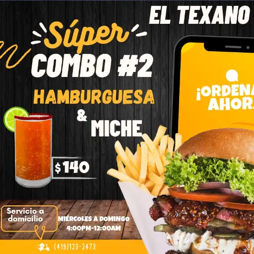 COMBO #2 HAMBURGUESA & MICHE