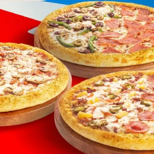 Promocion de  3 Pizzas por $399 c/3 ingredientes cada una