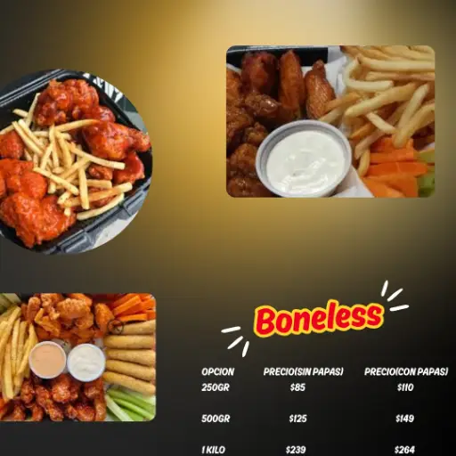 Boneless sin papas