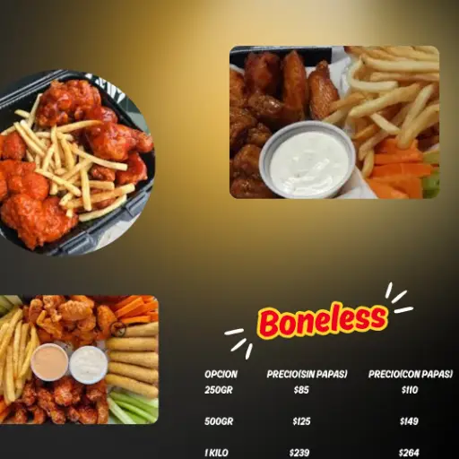 Boneless con papas