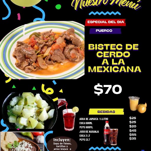 BISTEC DE CERDO A LA MEXICANA
