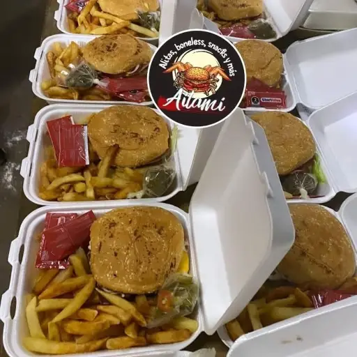 Hamburguesas con papas 