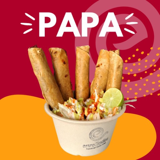 Orden de tacos dorados de papa.