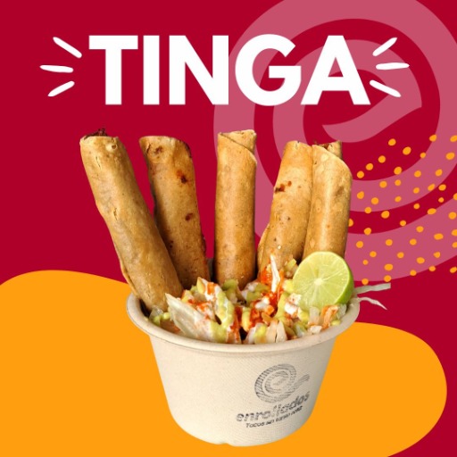 Orden de tacos dorados de tinga.