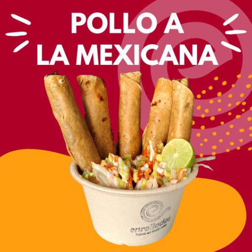 Orden de tacos dorados de pollo a la mexicana